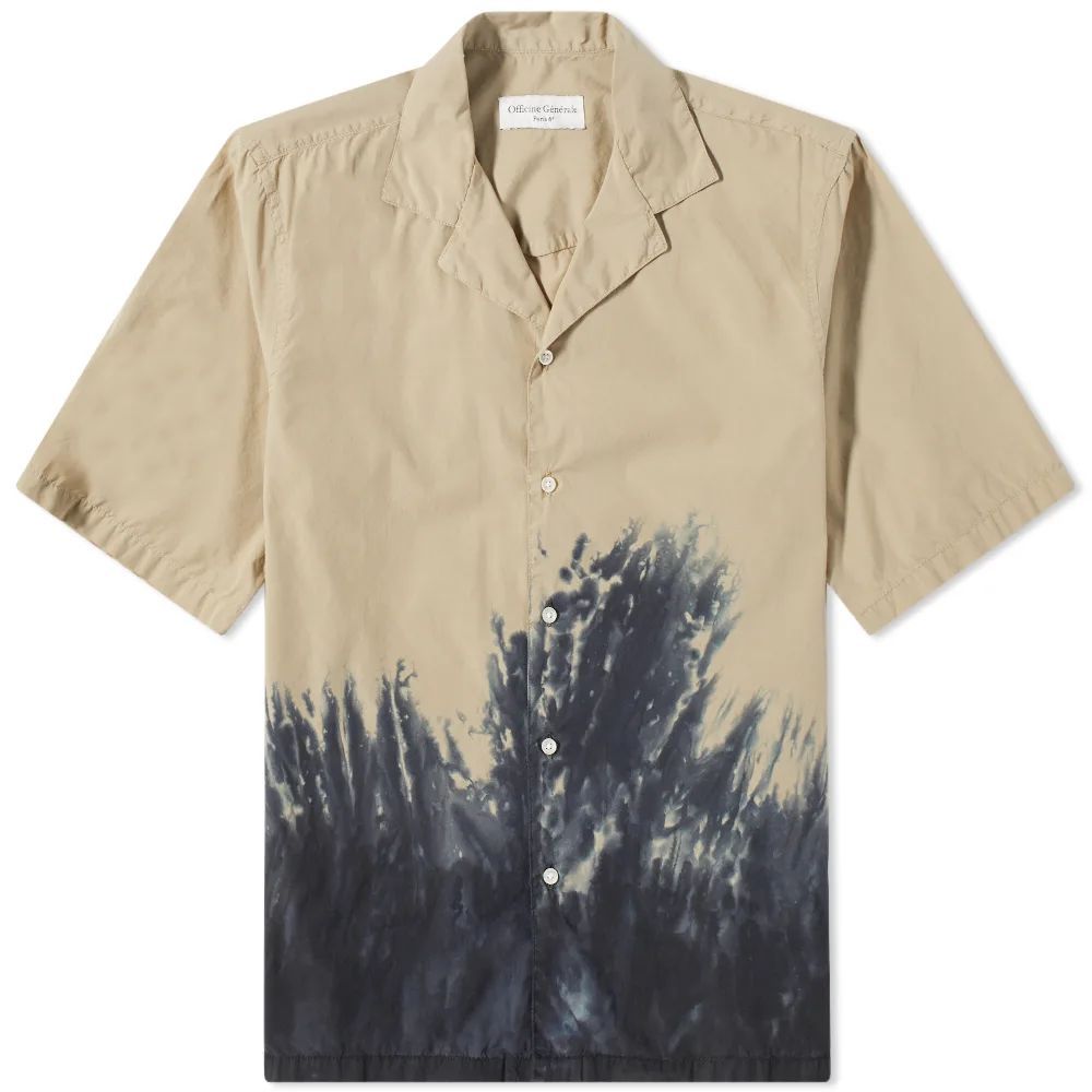Eren Short Sleeve Dip Dyed Shirt Khaki/Black