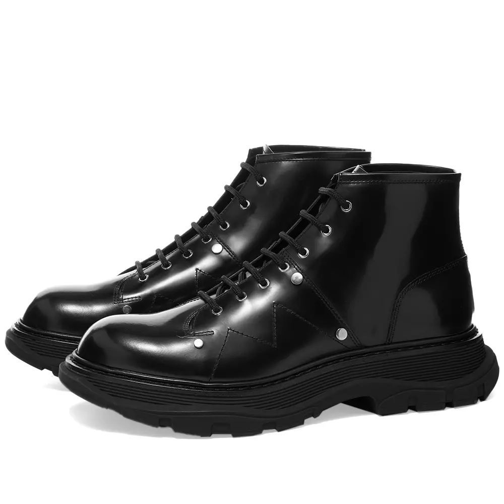 Leather Tread Boot Black