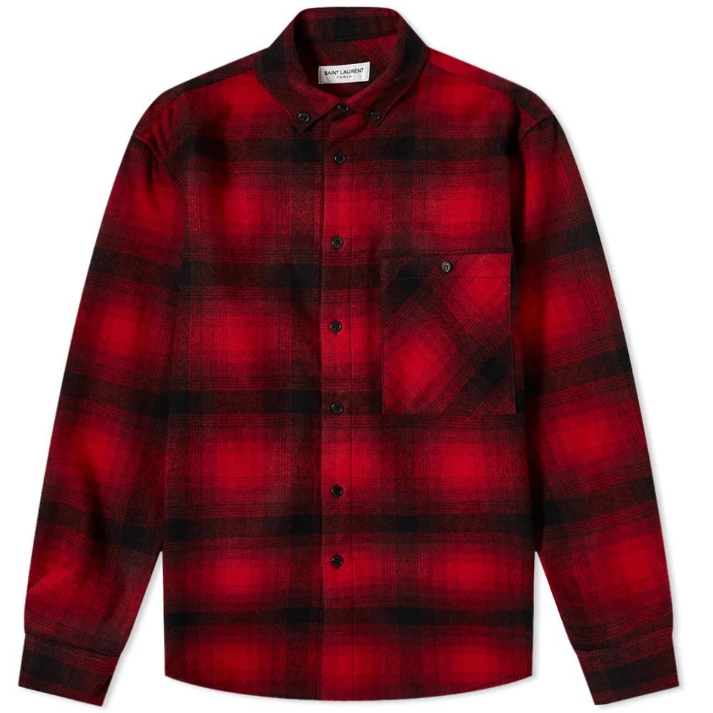 Oversized Shadow Check Shirt Black/Red