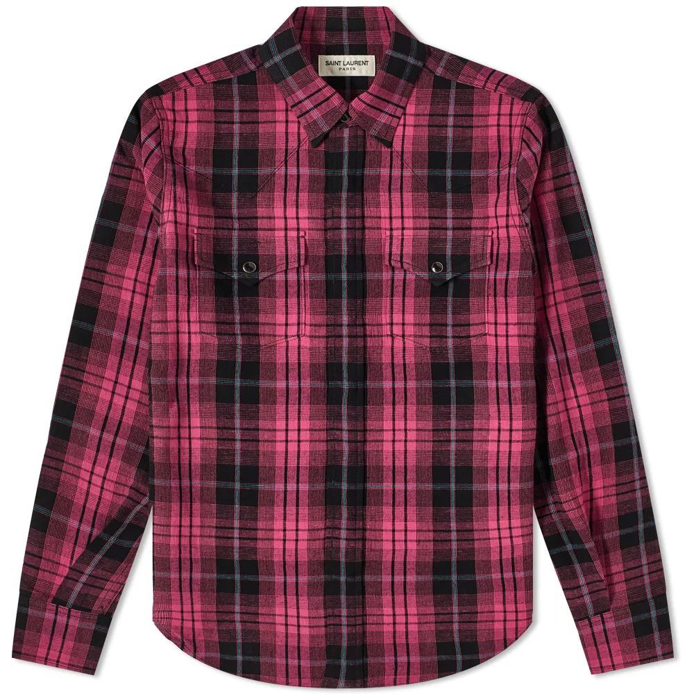 Western Check Shirt Black/Pink