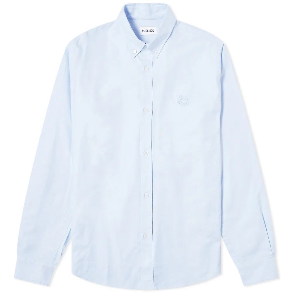 Tiger Crest Button Down Oxford Shirt Light Blue