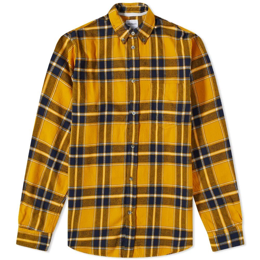 Anton Brushed Flannel Shirt Turmeric Yellow