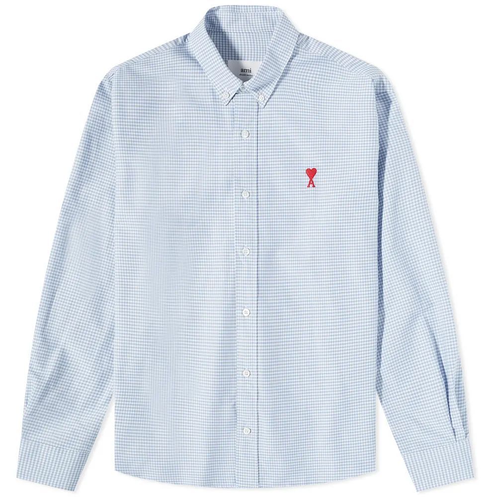 Button Down Gingham Oxford Shirt Blue/Ecru