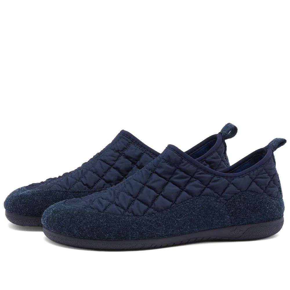 Gurus Roomshoes Quilted Slip On Houseshoe Navy