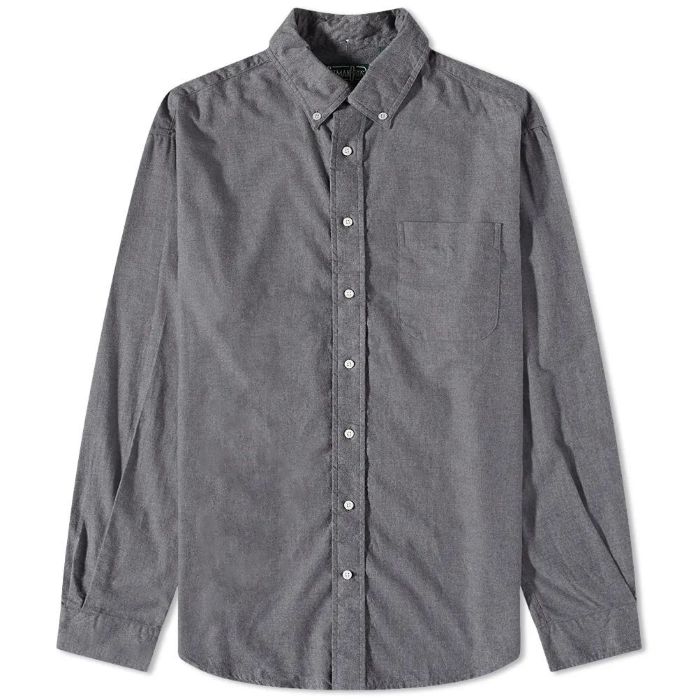 Button Down Classic Flannel Shirt Grey