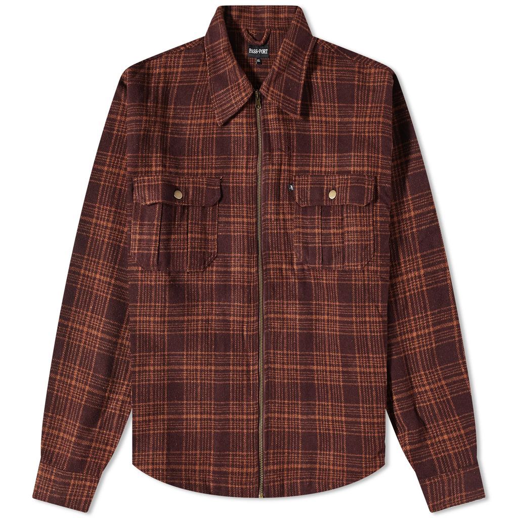 Pass-Port Workers Check Shirt Maroon