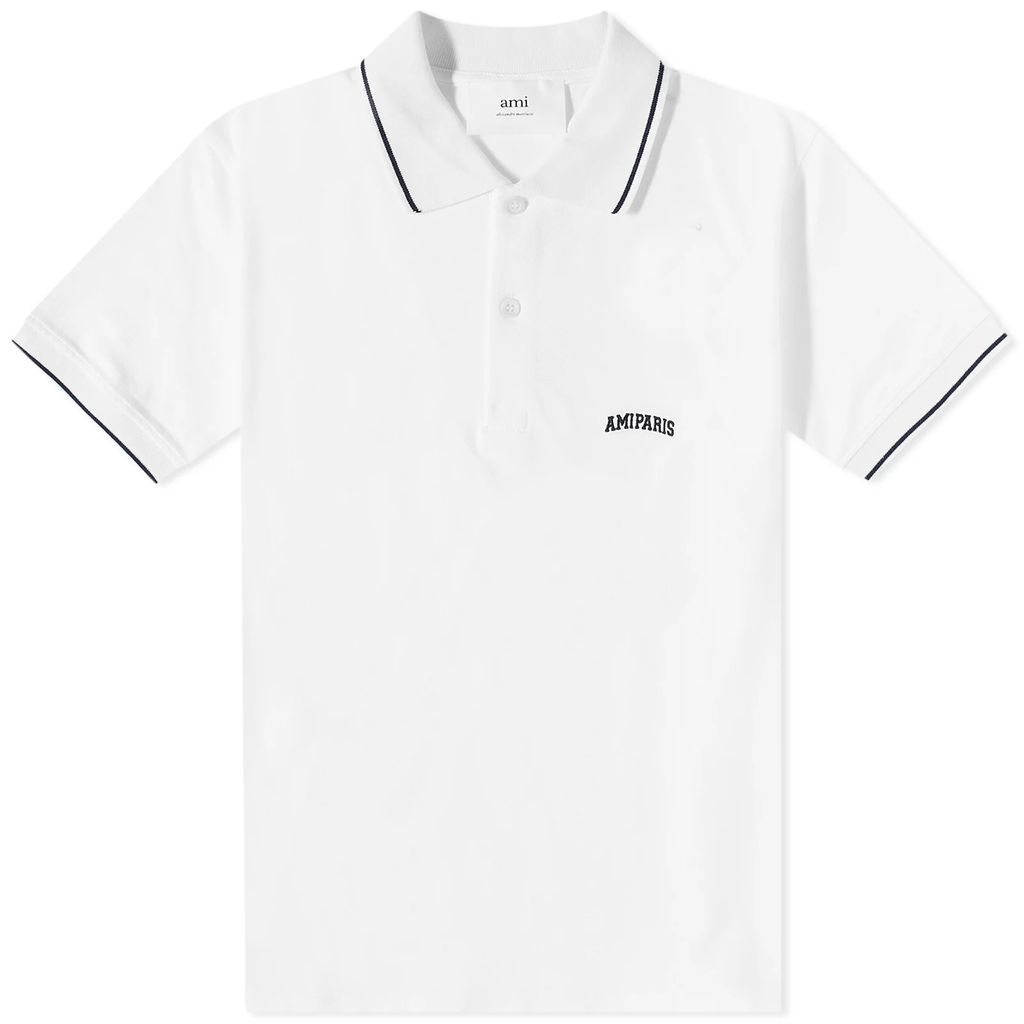AMI Logo Polo Shirt White