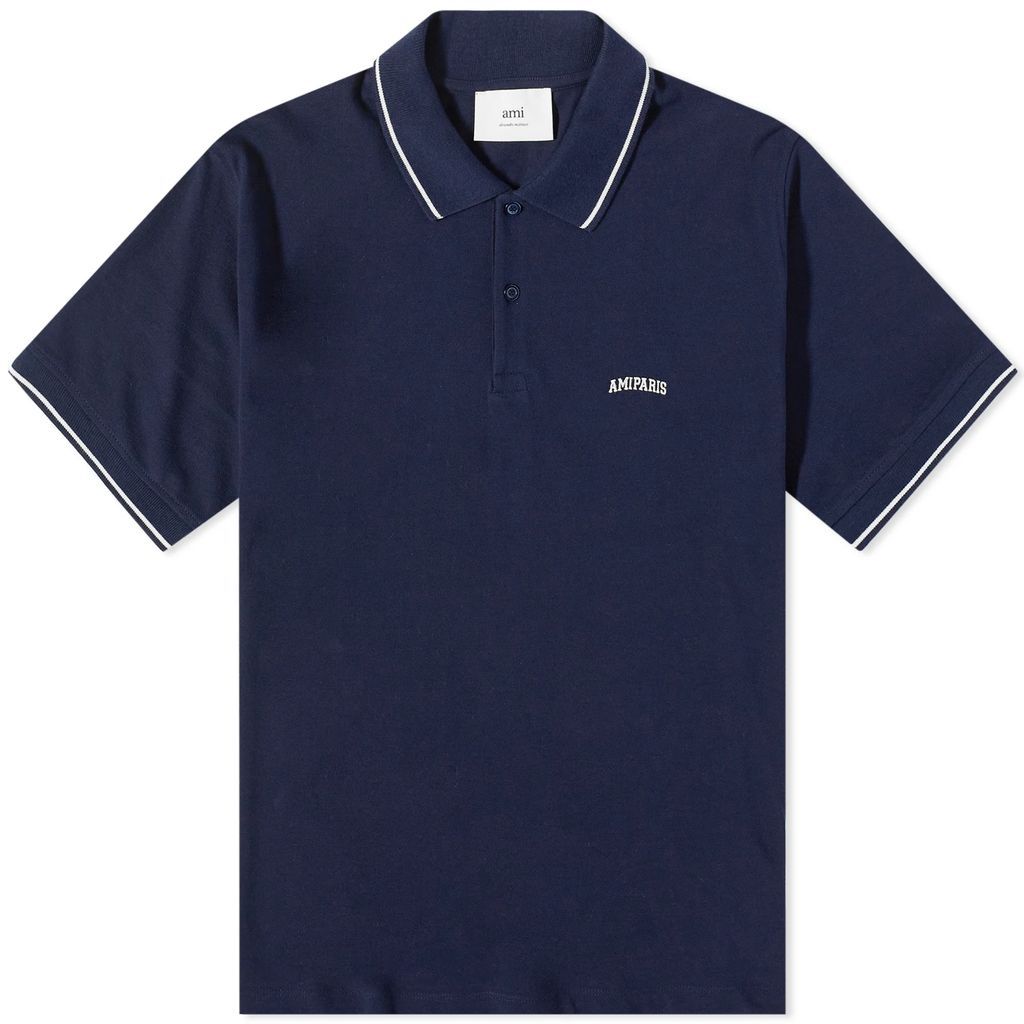 AMI Logo Polo Shirt Nautic Blue