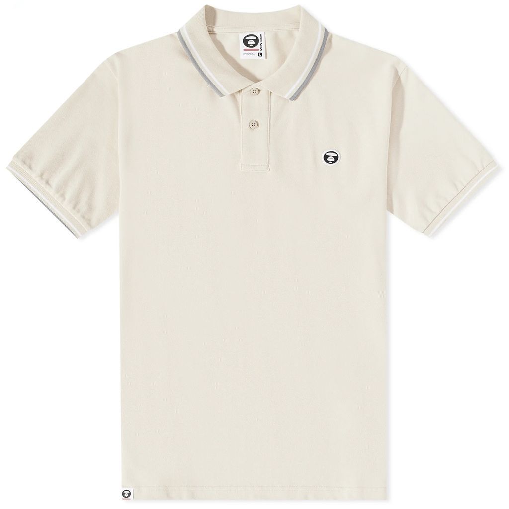 AAPE Now Embroidered Badge Polo Oyster Grey