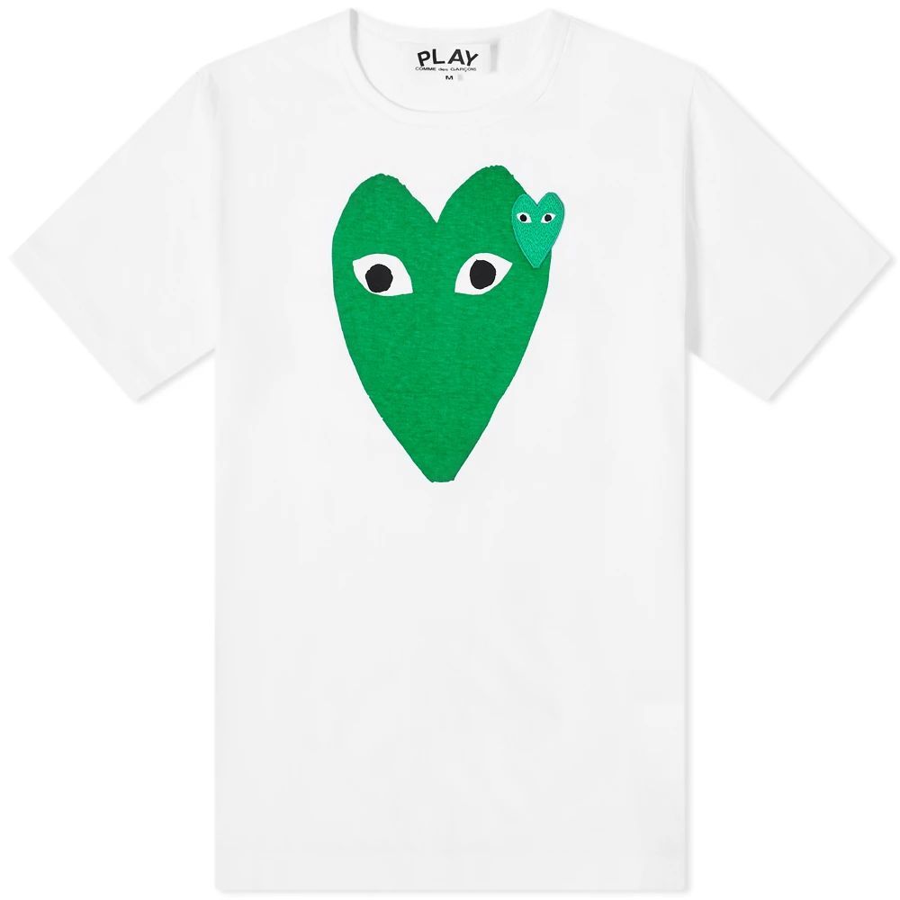 Comme des Garcons Play Double Heart T-Shirt White/Green