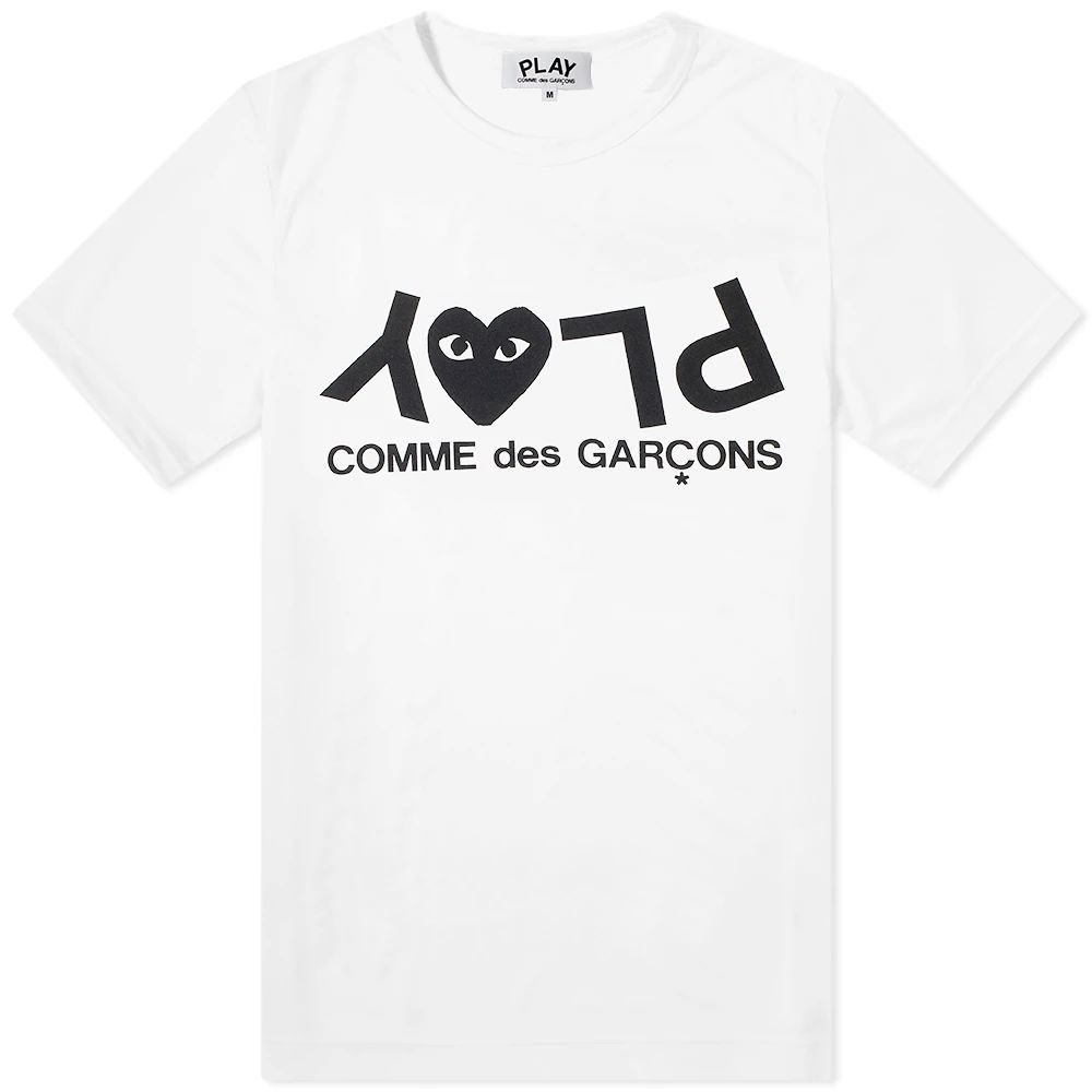 Comme des Garcons Play Inverted Text Logo T-Shirt White/Black