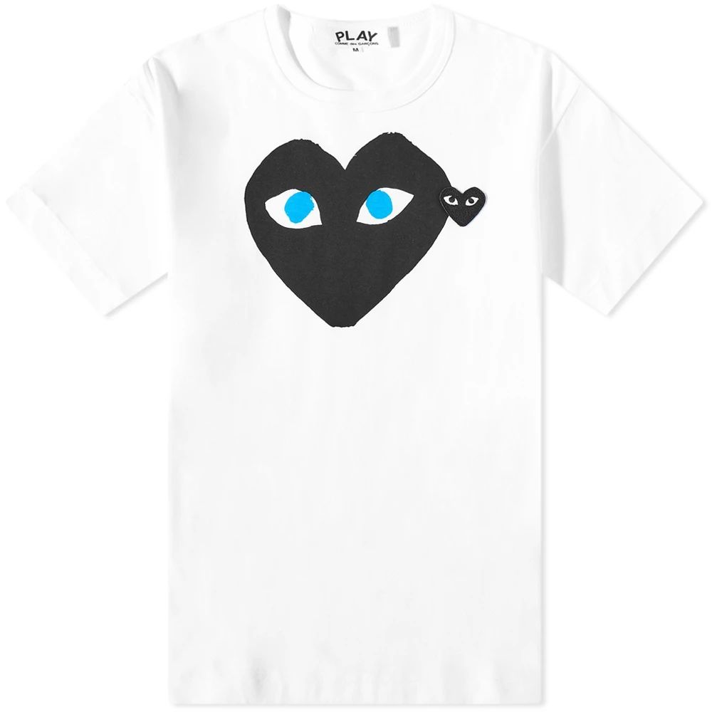 Comme des Garcons Play Double Heart Logo T-Shirt White/Black