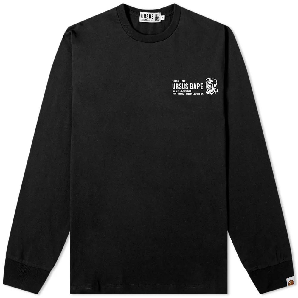 BAPE Long Sleeve Ursus Camo Tape T-Shirt Black