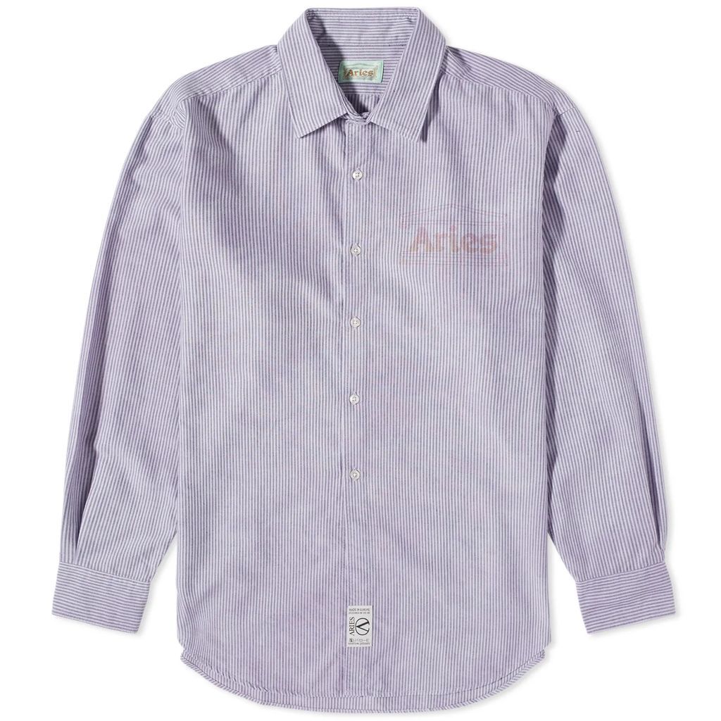 Over Dyed Oxford Stripe Shirt Lilac