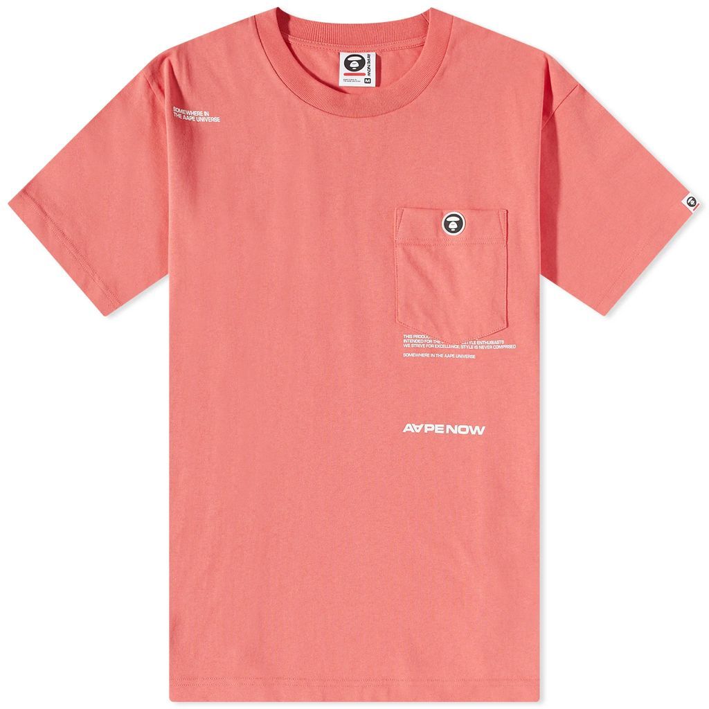 AAPE Now Silicone Badge Pocket T-Shirt Spiced Coral