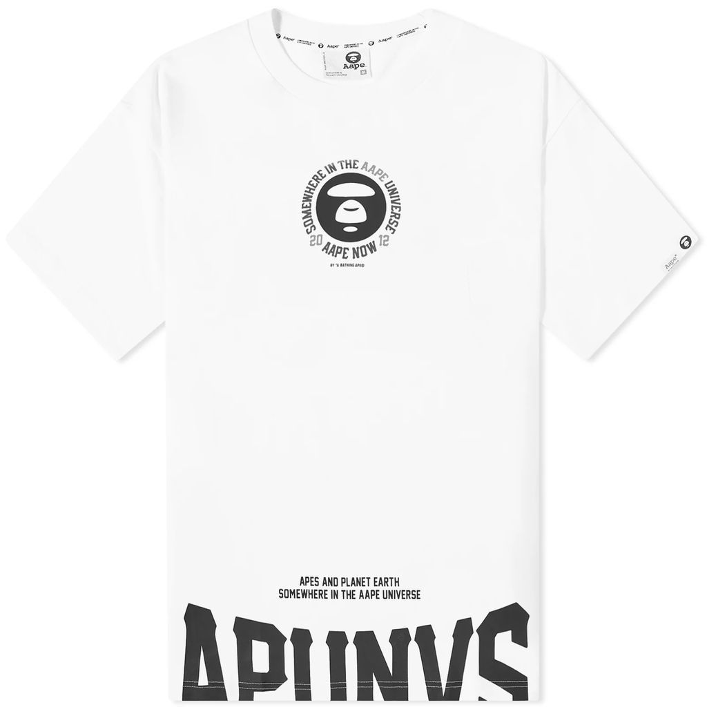 AAPE Street Baseball Oversized Print T-Shirt White