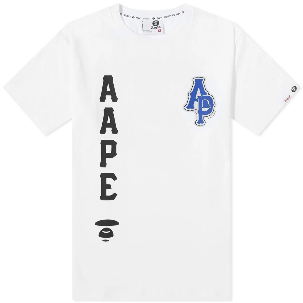AAPE Street Baseball Moon Face T-Shirt White
