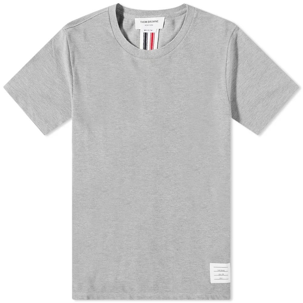 Men's Back Stripe Pique T-Shirt Light Grey