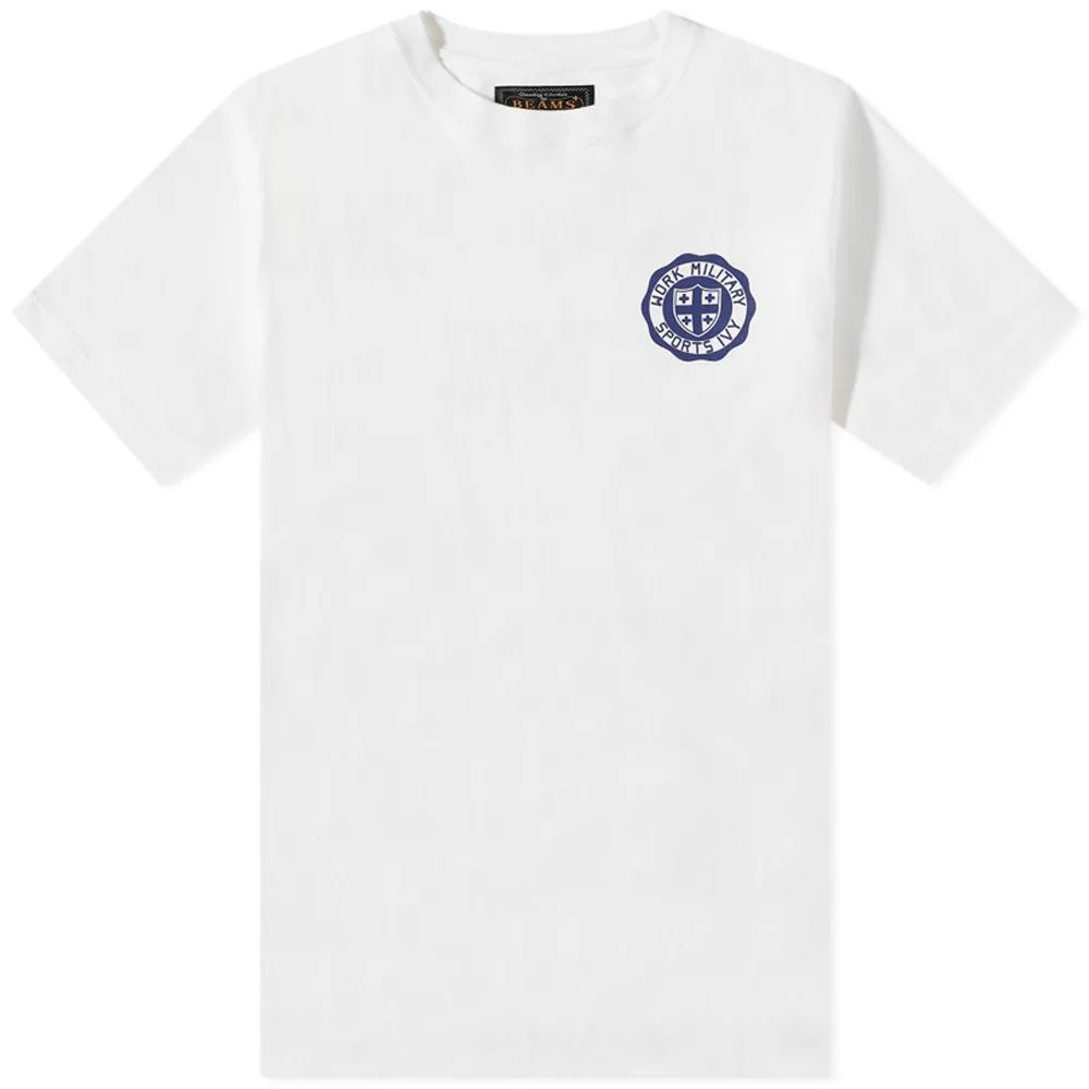 END. x Beams Plus Men's Varsity College T-Shirt White