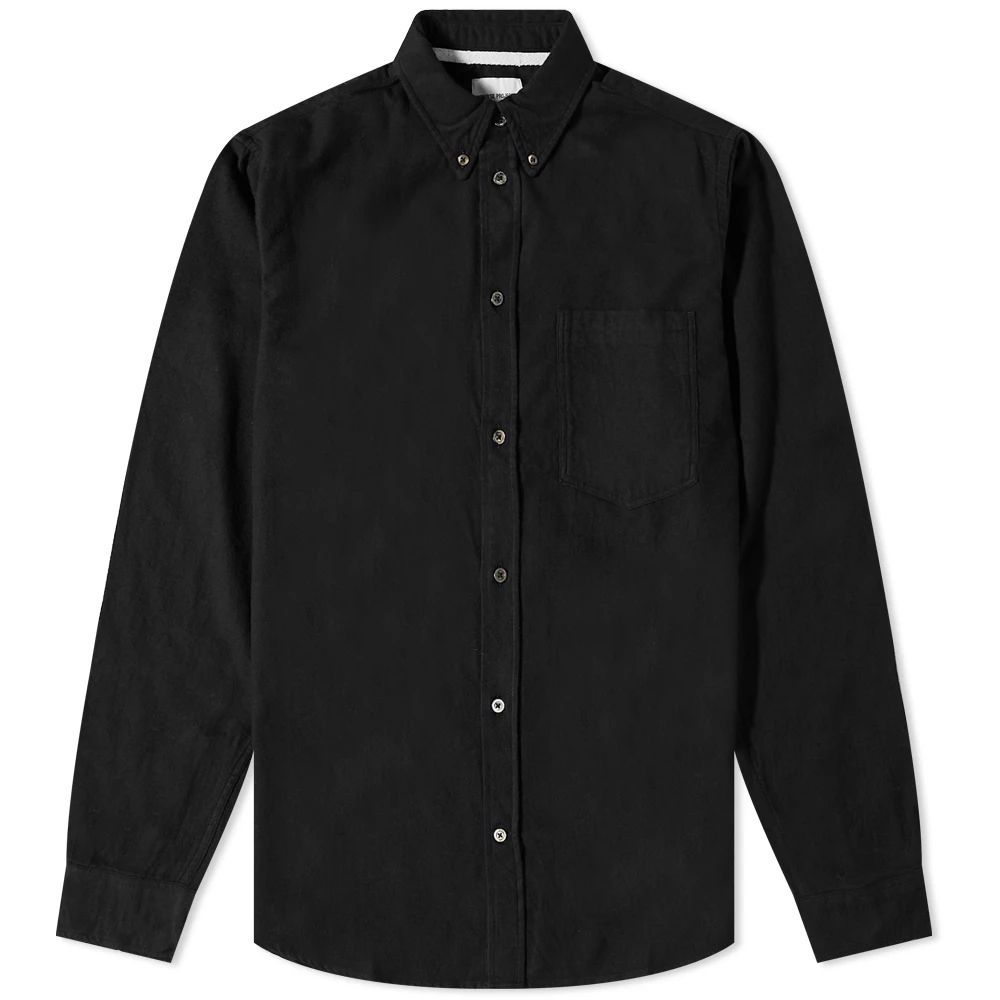 Men's Anton Brushed Flannel Button Down Shirt Black