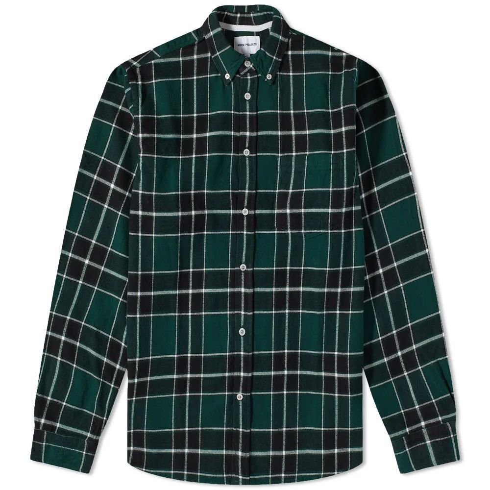 Men's Anton Brushed Flannel Shirt Varsity Green