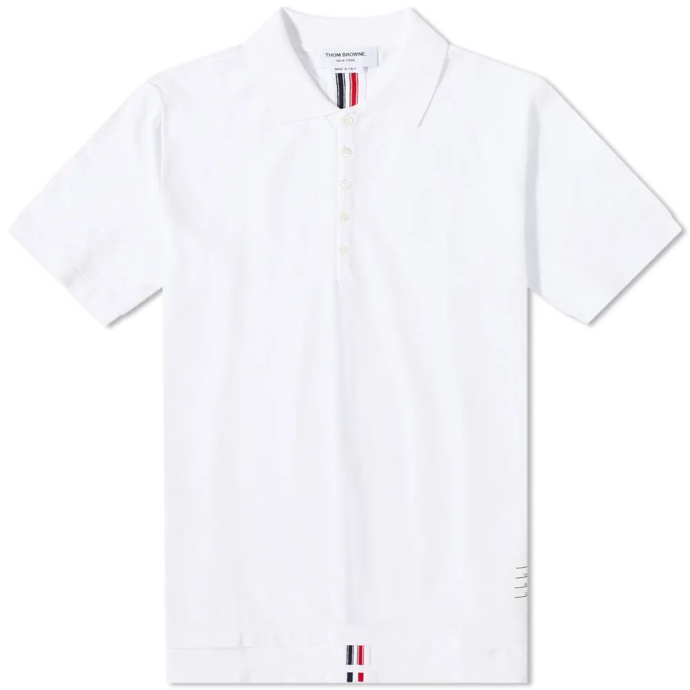 Men's Back Stripe Relaxed Fit Polo White