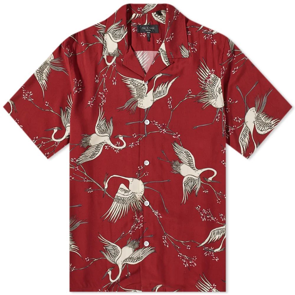 Men's Avery Vacation Shirt Red Crane