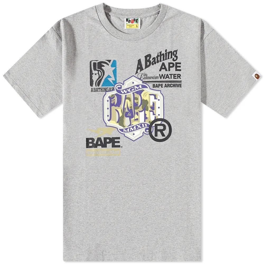 Men's Archive Multi Logo T-Shirt Grey