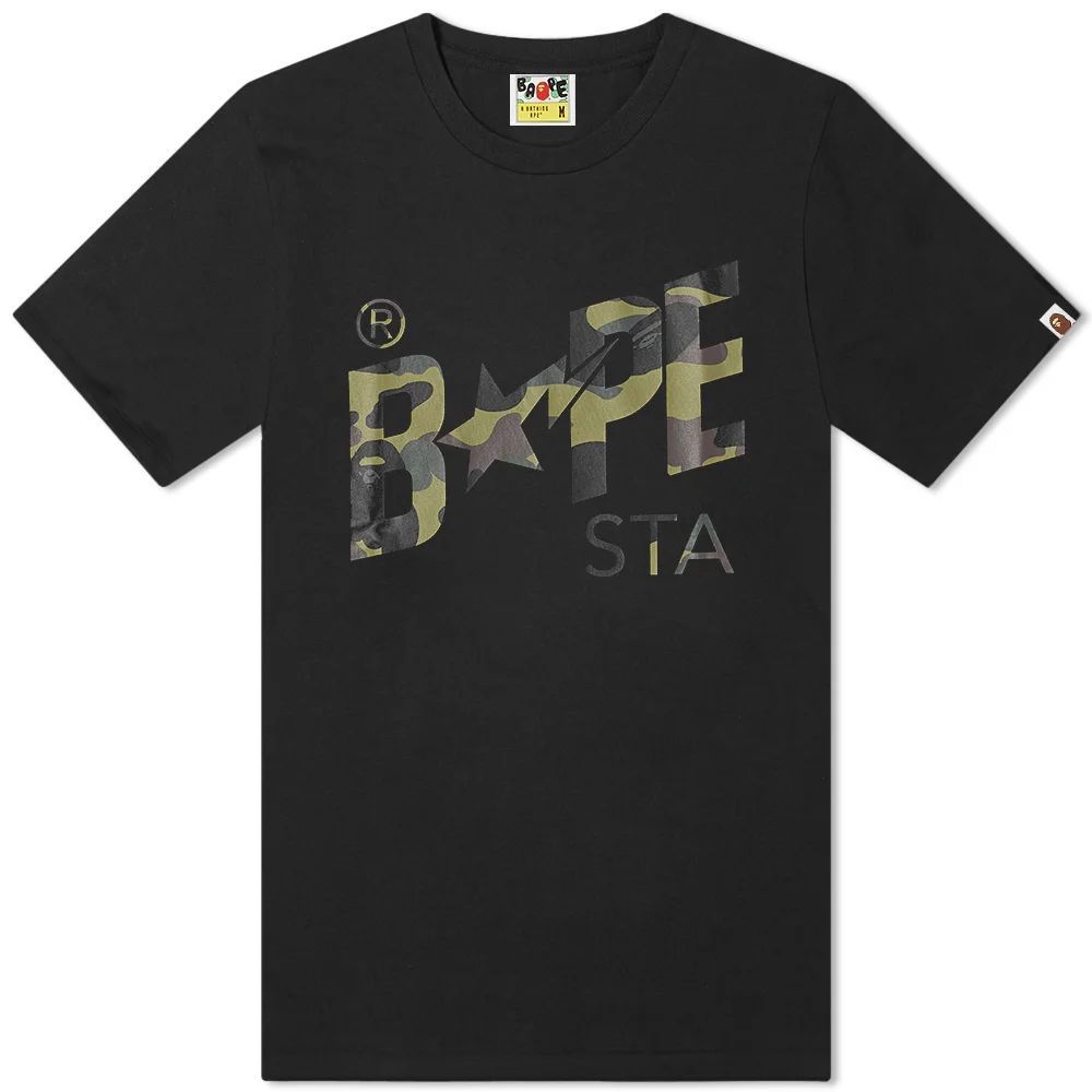 Men's 1st Camo BAPE STA Logo T-Shirt Black X Green