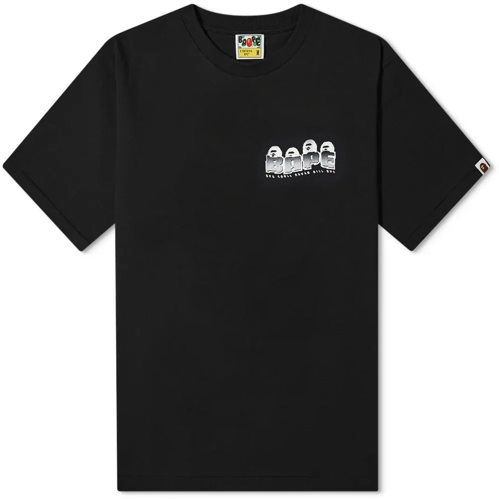 Men's BAPE Distortion T-Shirt Black X Black