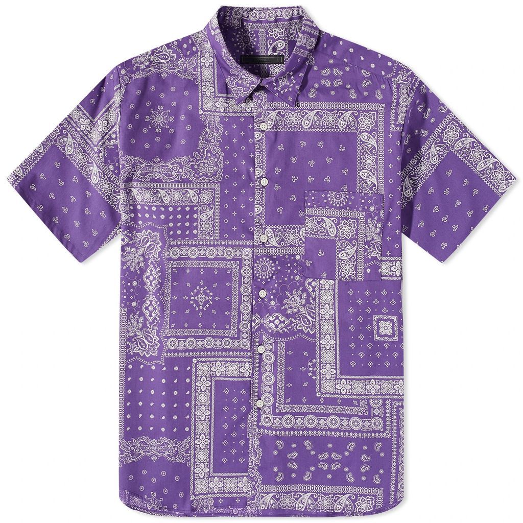 Men's Bandana Short Sleeve Shirt Purple