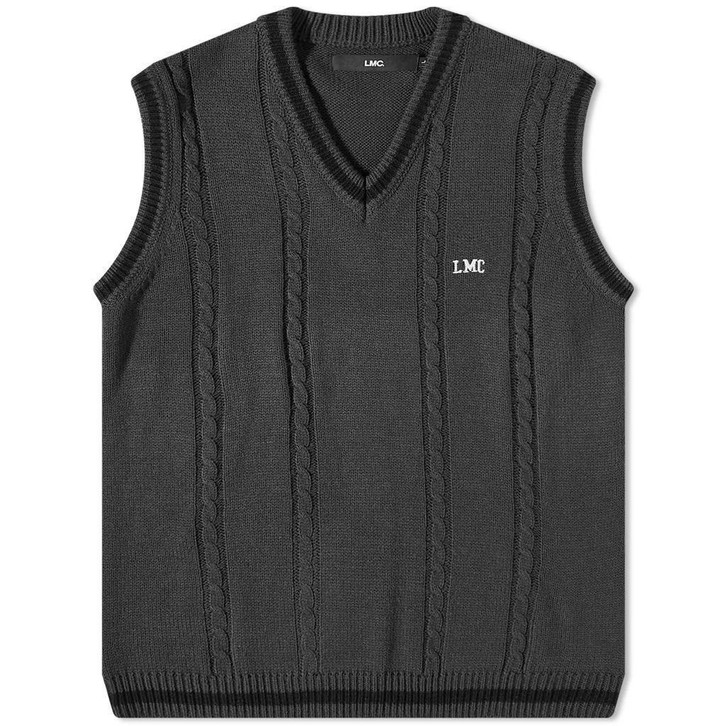 Men's Arch Logo Cable Knit Vest Black
