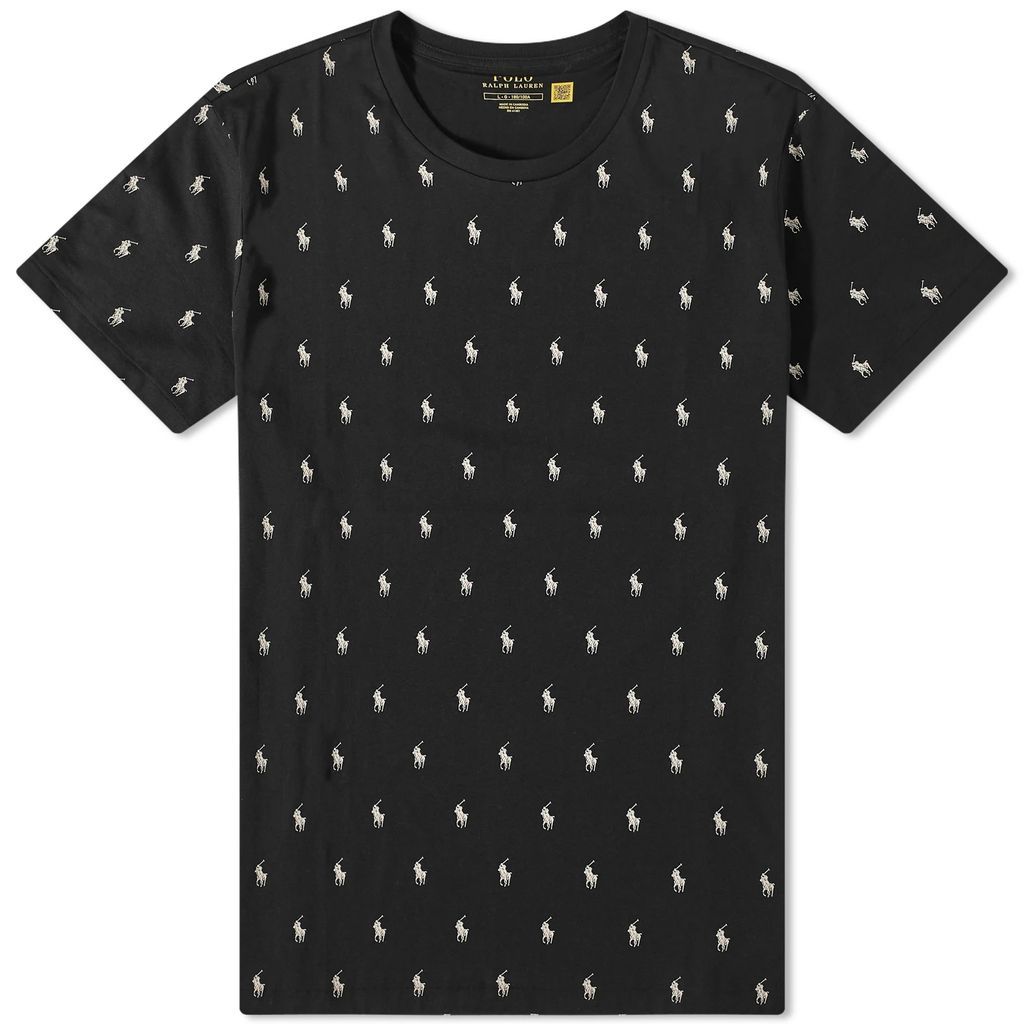Men's All Over Pony Sleepwear T-Shirt Polo Black