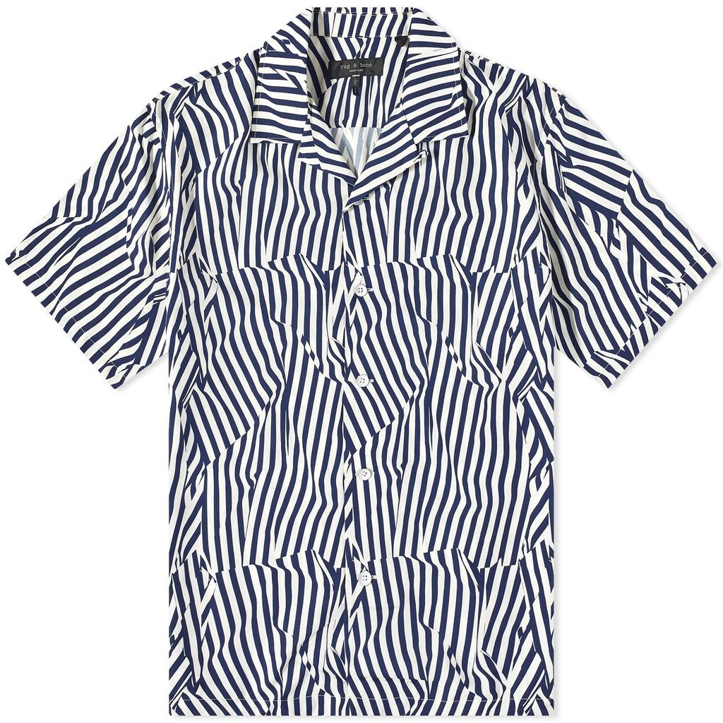 Men's Avery Print Vacation Shirt Stripe Navy
