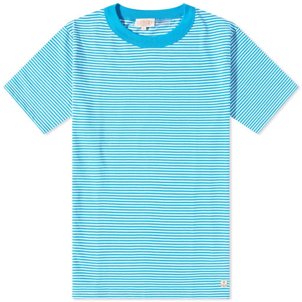 Men's 59643 Organic Stripe T-Shirt Milk/Royal Blue