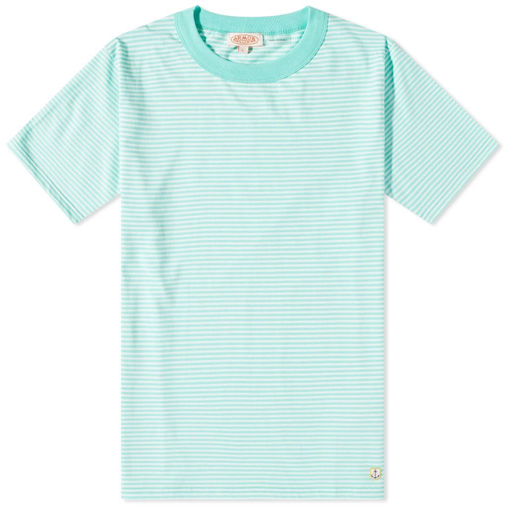 Men's 59643 Organic Stripe T-Shirt Milk/Mint Green