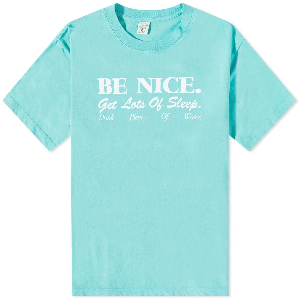 Men's Be Nice T-Shirt Faded Teal/White