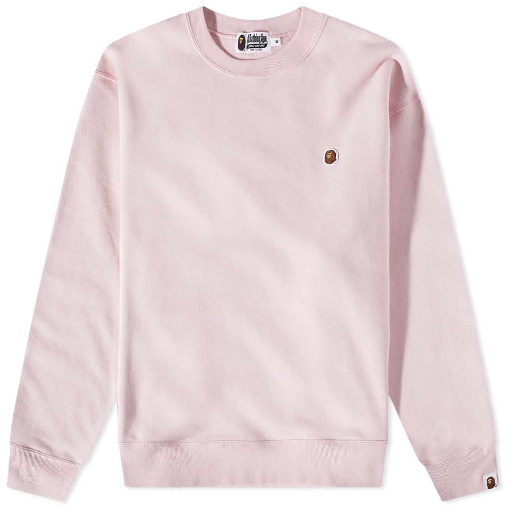 Men's Ape Head One Point Relaxed Fit Crew Sweat Pink