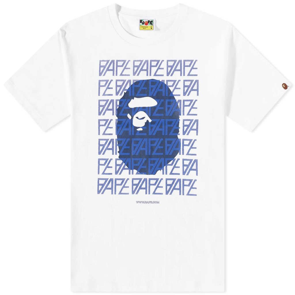 Men's Bape Logo Monogram T-Shirt White
