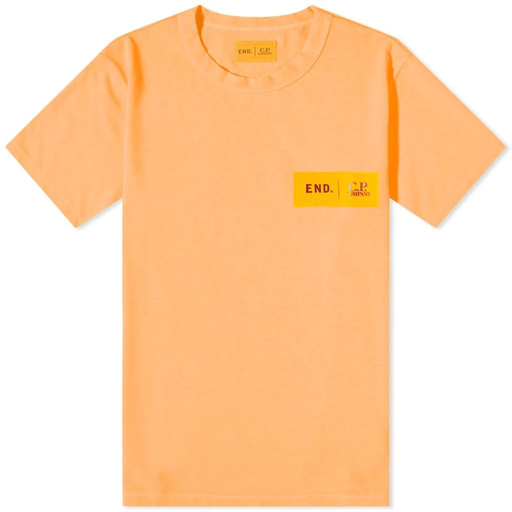 END. x C.P. Company Men's ‘Adapt’ Plated Fluo Jersey T-shirt Orange