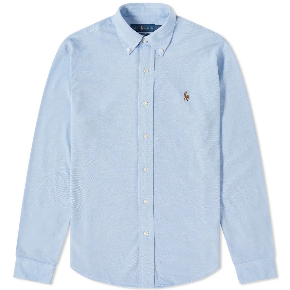 Men's Button Down Oxford Pique Shirt Harbour Island Blue