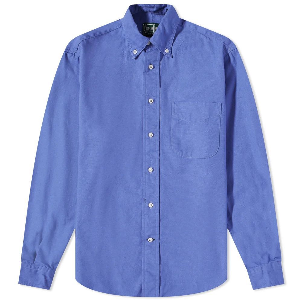 Men's Button Down Overdyed Oxford Shirt - END. Excl Periwinkle