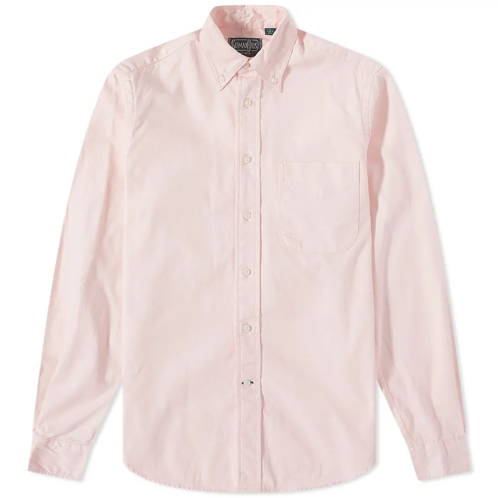 Men's Button Down Overdyed Oxford Shirt - END. Excl Pink