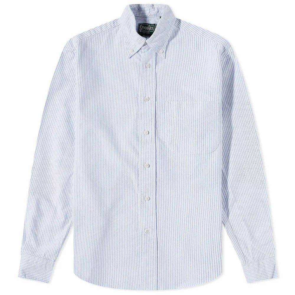 Men's Button Down Stripe Oxford Shirt Blue/White