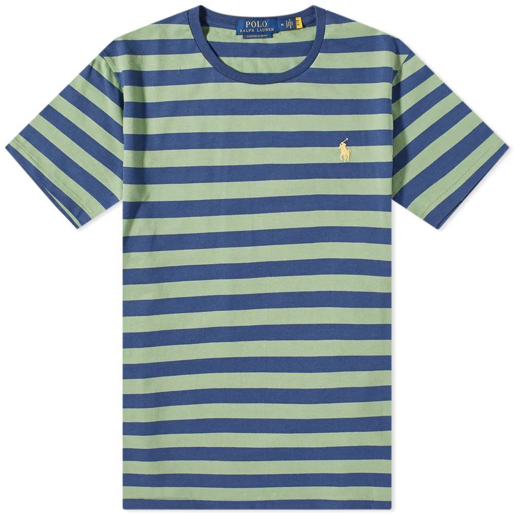 Men's Broad Stripe T-Shirt Outback Green/Light Navy