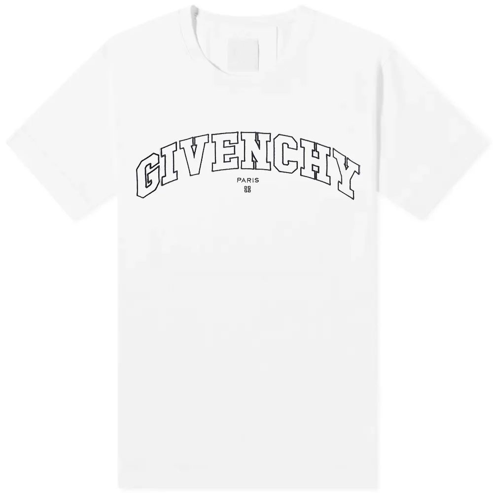 Men's College Embroidered Logo T-Shirt White/Black