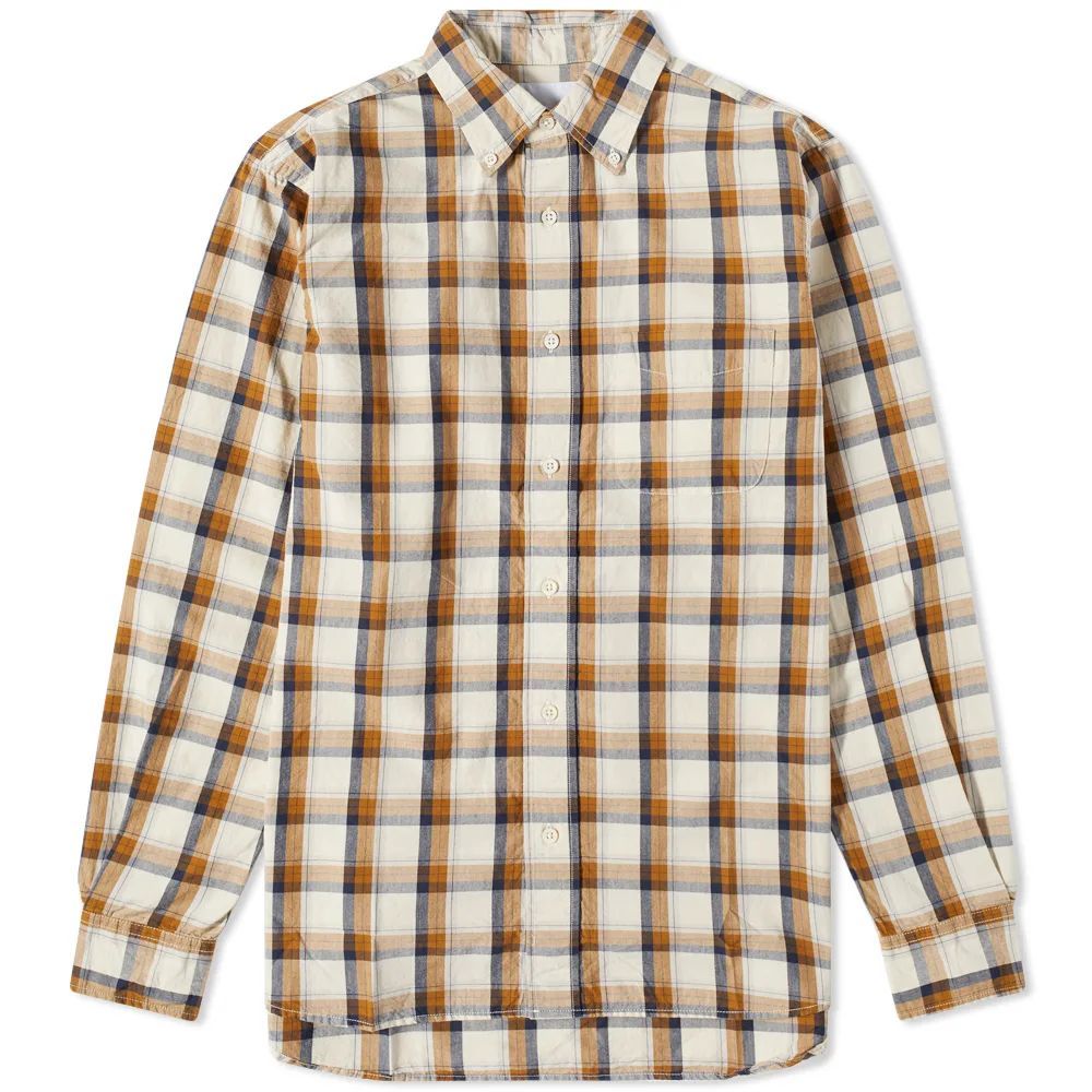 Men's Field Day Plaid Premium Button Down Shirt Brown Plaid