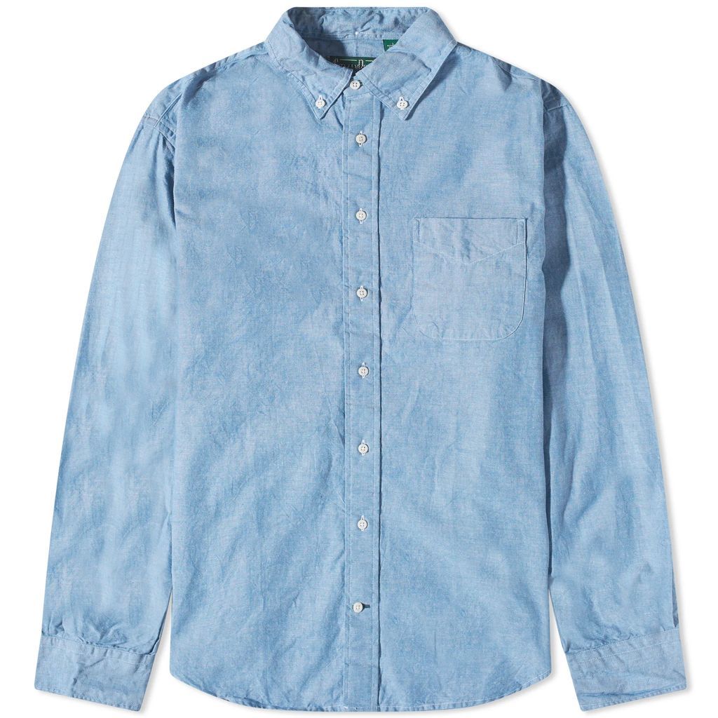 Men's Button Down Summer Chambray Shirt Blue