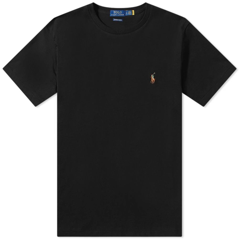 Men's Cotton Custom T-Shirt Polo Black