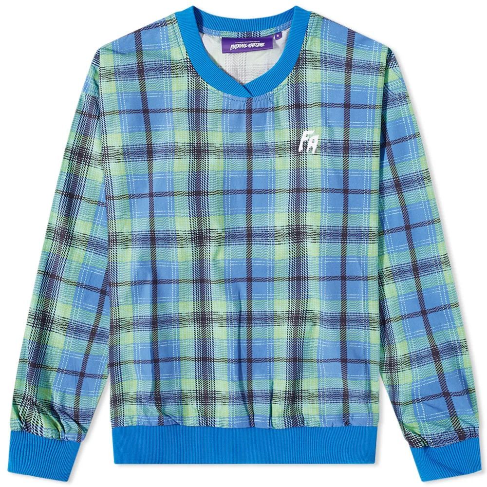 Men's Flannel Print Wind Shirt Blue